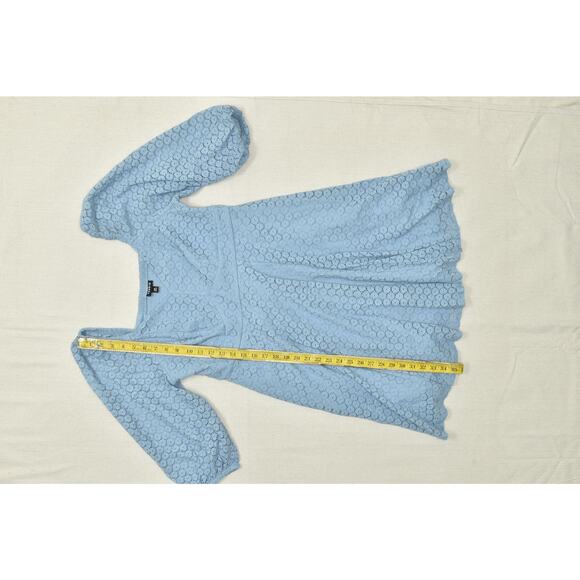 NEW Torrid Blue Lace A-Line Dress Size 00 M/L Short Sleeve Blue Blend - Picture 3 of 8